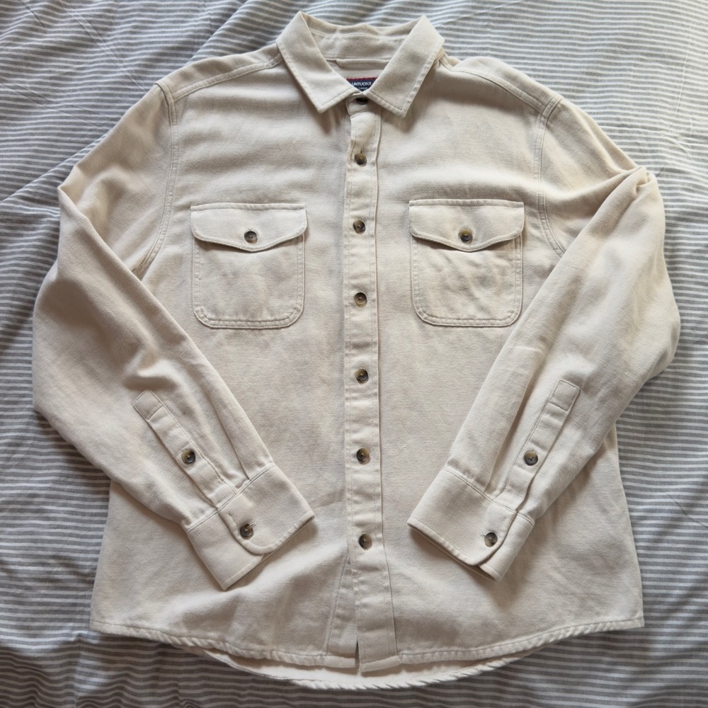 UNTUCKit Beige Cotton Overshirt - size Large Beige
